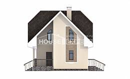 125-001-Л Проект двухэтажного дома мансардой, простой коттедж из арболита Новороссийск, House Expert