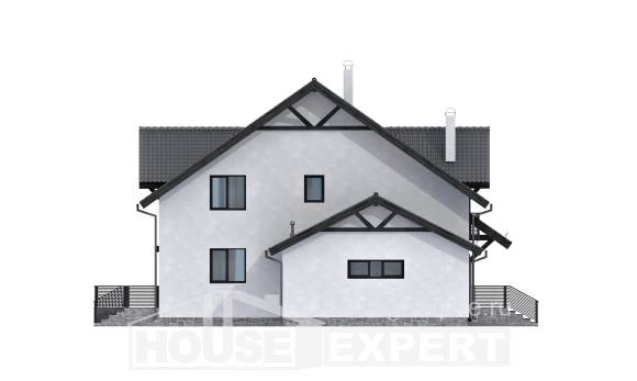 290-003-П Проект двухэтажного дома мансардный этаж, современный домик из газобетона Новороссийск, House Expert