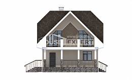 125-001-Л Проект двухэтажного дома мансардный этаж, экономичный дом из газобетона Новороссийск, House Expert