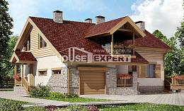 165-002-П Проект двухэтажного дома мансардой, гараж, классический коттедж из бризолита Новороссийск, House Expert