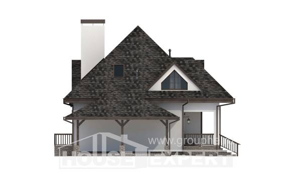 110-002-Л Проект двухэтажного дома мансардой, гараж, недорогой коттедж из пеноблока Новороссийск, House Expert