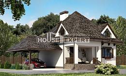 110-002-Л Проект двухэтажного дома мансардный этаж, гараж, экономичный домик из арболита Новороссийск, House Expert