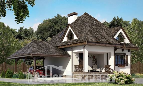 110-002-Л Проект двухэтажного дома мансардный этаж, гараж, экономичный домик из арболита Новороссийск, House Expert