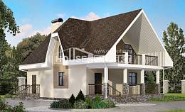 125-001-Л Проект двухэтажного дома с мансардой, классический домик из керамзитобетонных блоков Новороссийск, House Expert