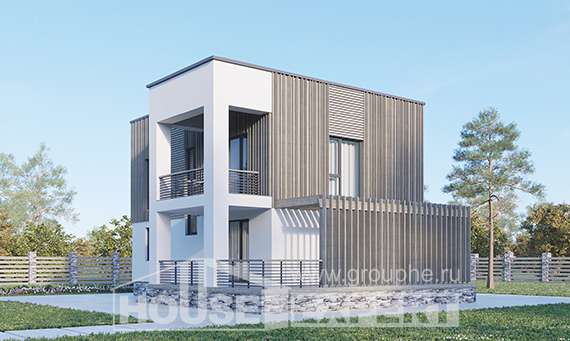 150-017-П Проект двухэтажного дома, небольшой коттедж из газобетона, Новороссийск