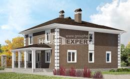 185-002-П Проект двухэтажного дома, экономичный коттедж из бризолита Новороссийск, House Expert