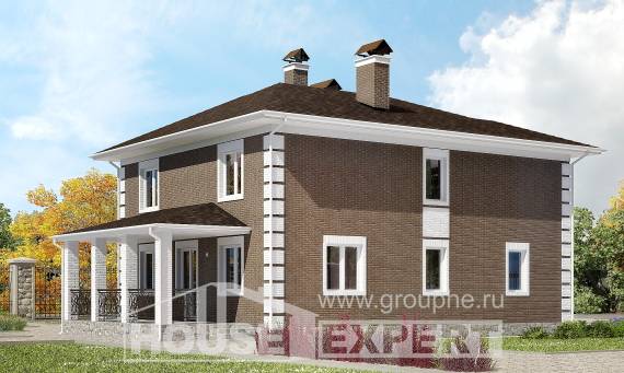 185-002-П Проект двухэтажного дома, экономичный коттедж из бризолита Новороссийск, House Expert