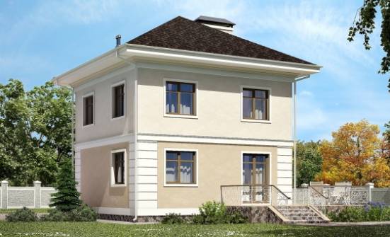 090-003-Л Проект двухэтажного дома, классический загородный дом из теплоблока Новороссийск | Проекты домов от House Expert