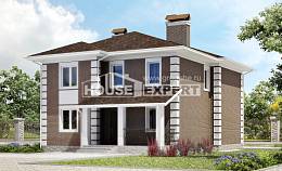 185-002-П Проект двухэтажного дома, недорогой загородный дом из бризолита Новороссийск, House Expert