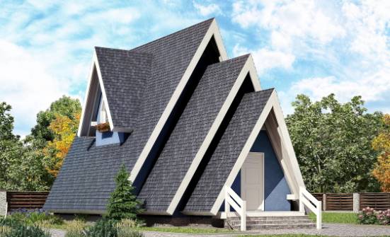 100-002-П Проект двухэтажного дома мансардный этаж, доступный дом из бревен Новороссийск | Проекты домов от House Expert