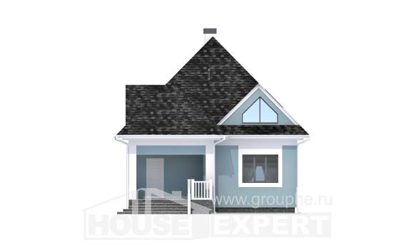 110-001-Л Проект двухэтажного дома с мансардой, скромный загородный дом из керамзитобетонных блоков Новороссийск, House Expert