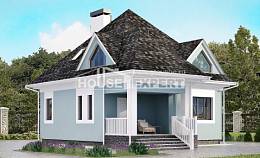 110-001-Л Проект двухэтажного дома мансардой, доступный коттедж из газобетона Новороссийск, House Expert