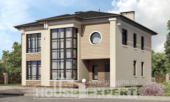 300-005-Л Проект двухэтажного дома, просторный дом из кирпича, Новороссийск
