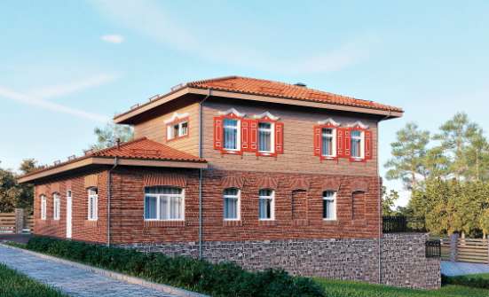 380-002-Л Проект трехэтажного дома, гараж, красивый загородный дом из кирпича Новороссийск | Проекты домов от House Expert