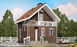 045-001-Л Проект двухэтажного дома мансардой, уютный домик из газобетона Новороссийск, House Expert