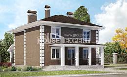 185-002-П Проект двухэтажного дома, бюджетный загородный дом из газобетона Новороссийск, House Expert