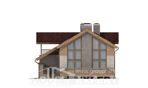 165-002-П Проект двухэтажного дома мансардой и гаражом, классический коттедж из газосиликатных блоков Новороссийск, House Expert