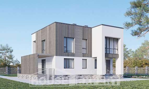 150-017-П Проект двухэтажного дома, скромный домик из керамзитобетонных блоков, Новороссийск