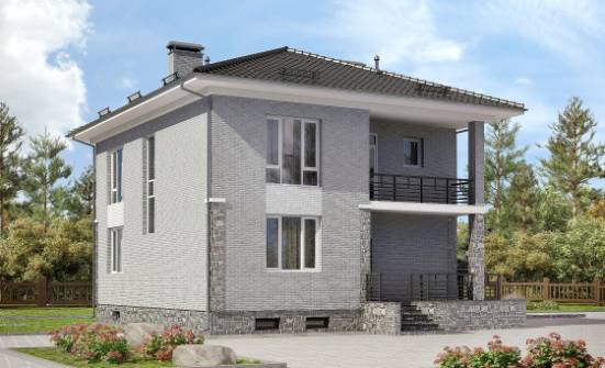275-004-П Проект трехэтажного дома и гаражом, классический загородный дом из кирпича, Новороссийск