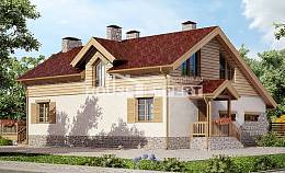 165-002-П Проект двухэтажного дома с мансардой и гаражом, недорогой домик из пеноблока Новороссийск, House Expert