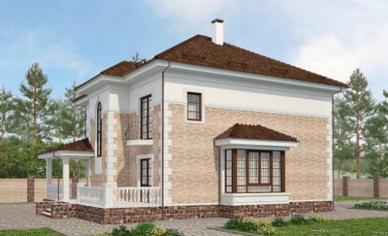 220-008-П Проект двухэтажного дома, классический дом из кирпича Новороссийск | Проекты домов от House Expert
