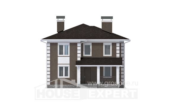185-002-П Проект двухэтажного дома, красивый загородный дом из газосиликатных блоков Новороссийск, House Expert