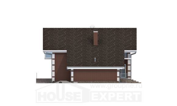 180-001-Л Проект двухэтажного дома мансардный этаж, гараж, красивый домик из твинблока, Новороссийск