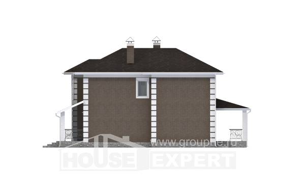 185-002-П Проект двухэтажного дома, красивый загородный дом из блока Новороссийск, House Expert