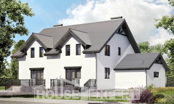 290-003-П Проект двухэтажного дома с мансардой, красивый загородный дом из газосиликатных блоков Новороссийск, House Expert