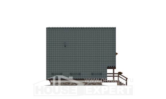 070-003-П Проект двухэтажного дома с мансардой, скромный загородный дом из бревен, Новороссийск
