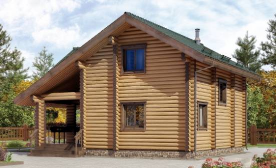 110-005-П Проект двухэтажного дома с мансардой, небольшой домик из бревен Новороссийск | Проекты домов от House Expert