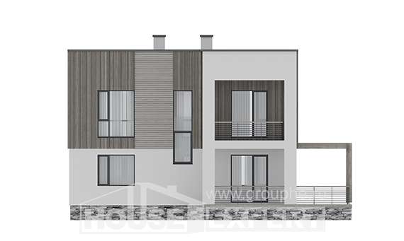 150-017-П Проект двухэтажного дома, бюджетный загородный дом из поризованных блоков, Новороссийск