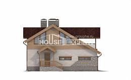 165-002-П Проект двухэтажного дома мансардный этаж, гараж, небольшой домик из газобетона Новороссийск, House Expert