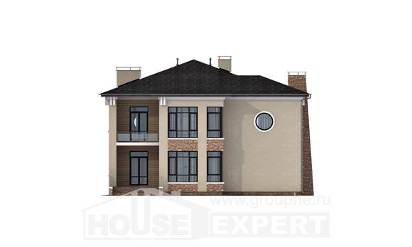 300-005-Л Проект двухэтажного дома, классический домик из кирпича, Новороссийск