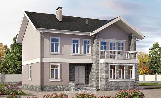 170-008-П Проект двухэтажного дома, современный коттедж из газобетона, Новороссийск
