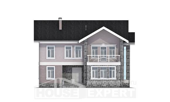 170-008-П Проект двухэтажного дома, современный коттедж из пеноблока, Новороссийск