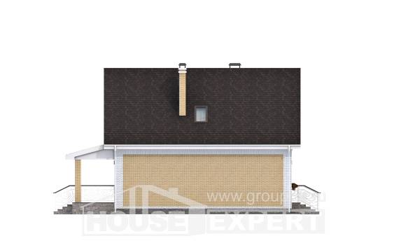 130-004-П Проект двухэтажного дома с мансардой, простой домик из теплоблока, Новороссийск