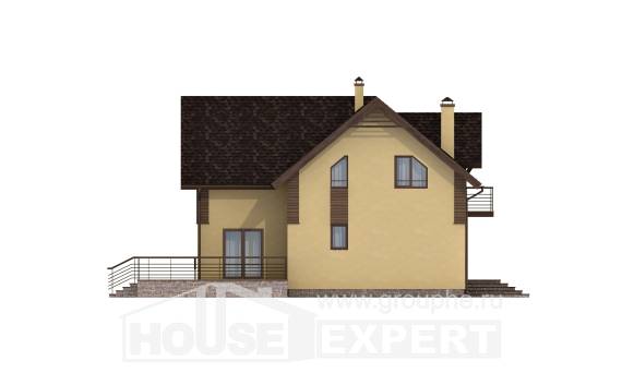150-009-Л Проект двухэтажного дома мансардный этаж, классический домик из газобетона, Новороссийск